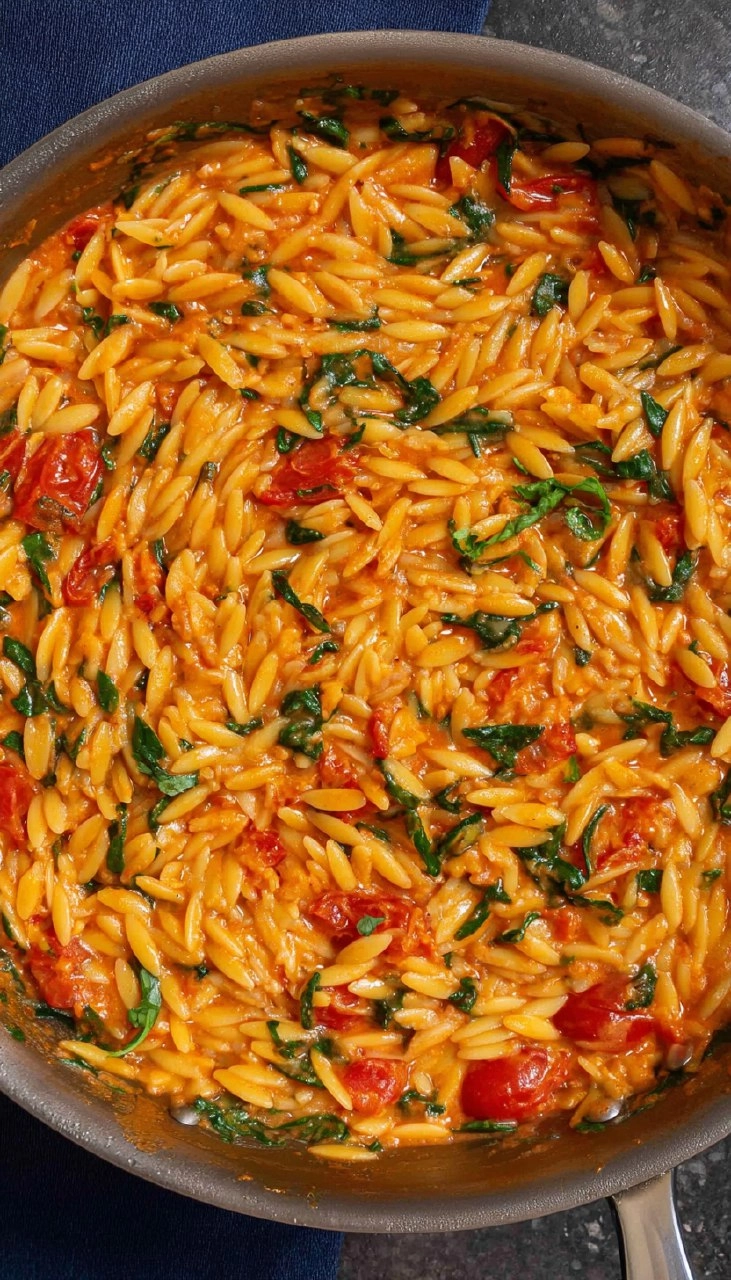One Pot Creamy Tomato Orzo