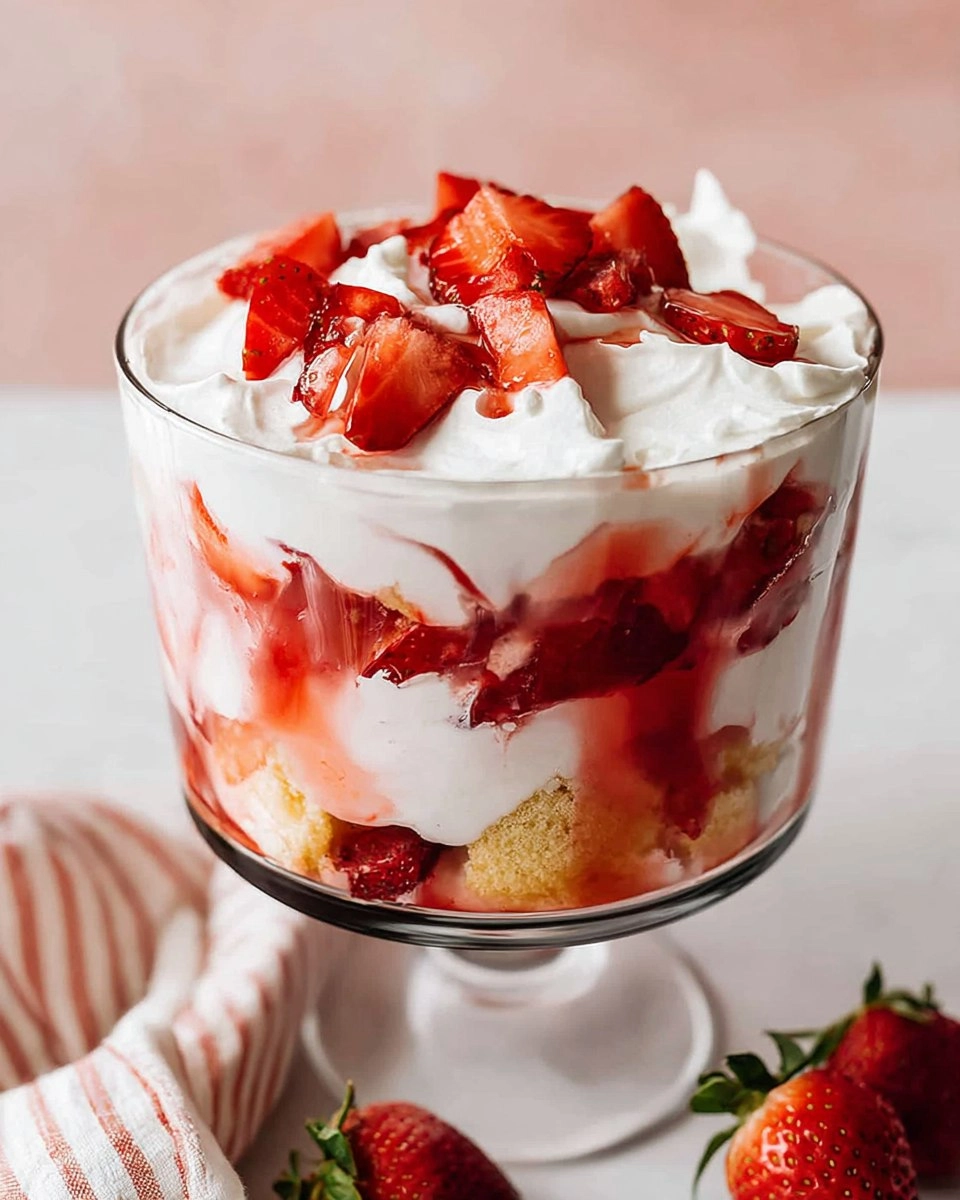 Strawberry Shortcake Trifle with Angel Food Cake