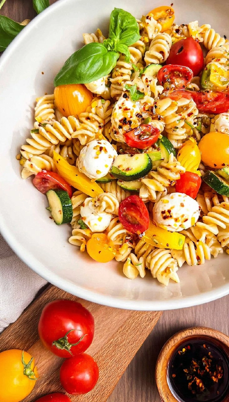 Summer Pasta Salad with White Balsamic Vinaigrette 90 Summer Pasta Salad with White Balsamic Vinaigrette