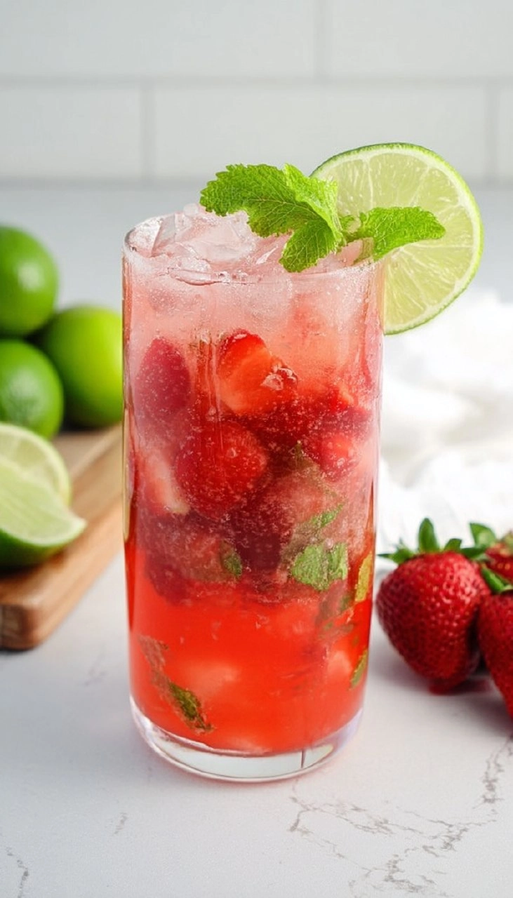 Virgin Strawberry Mojito Mocktail