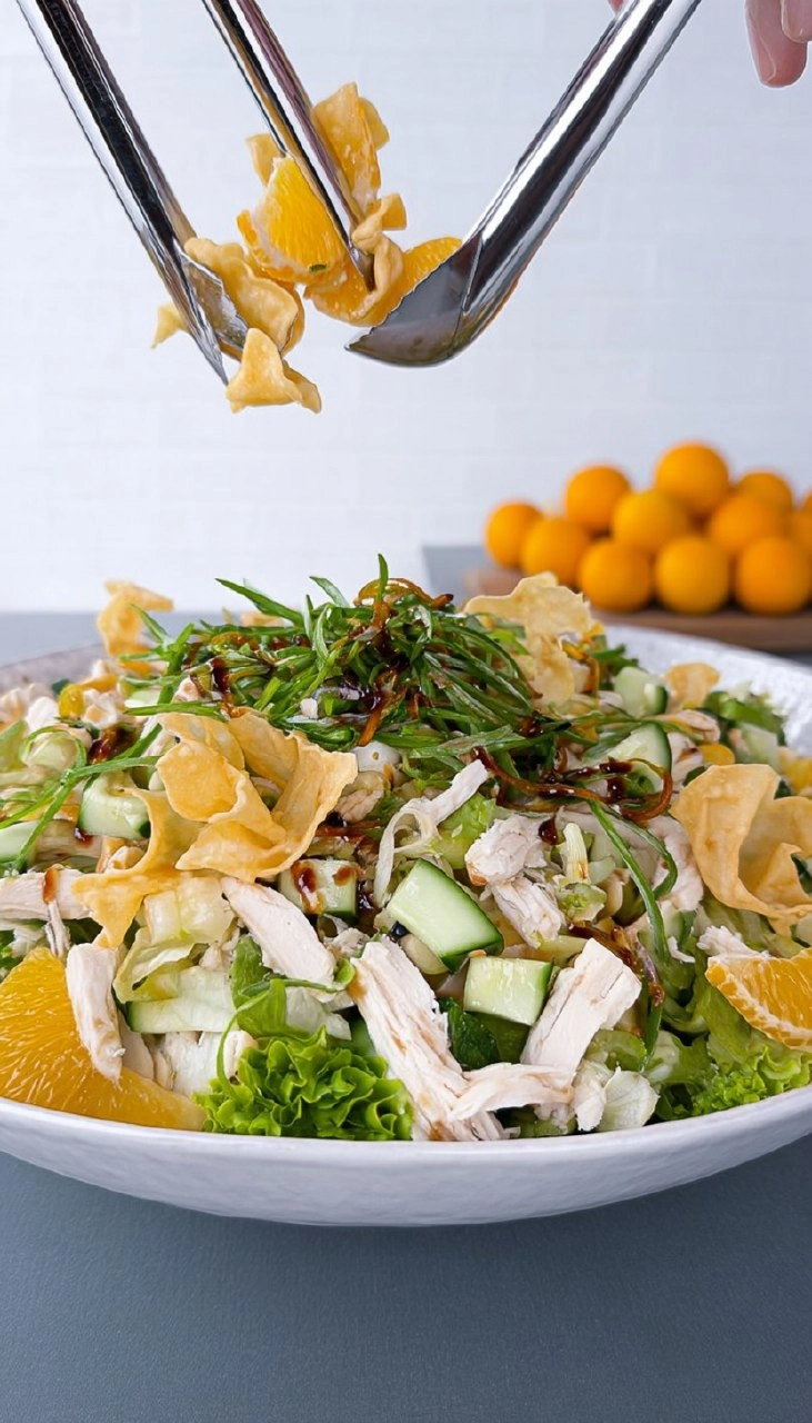 Asian Wonton Chicken Salad