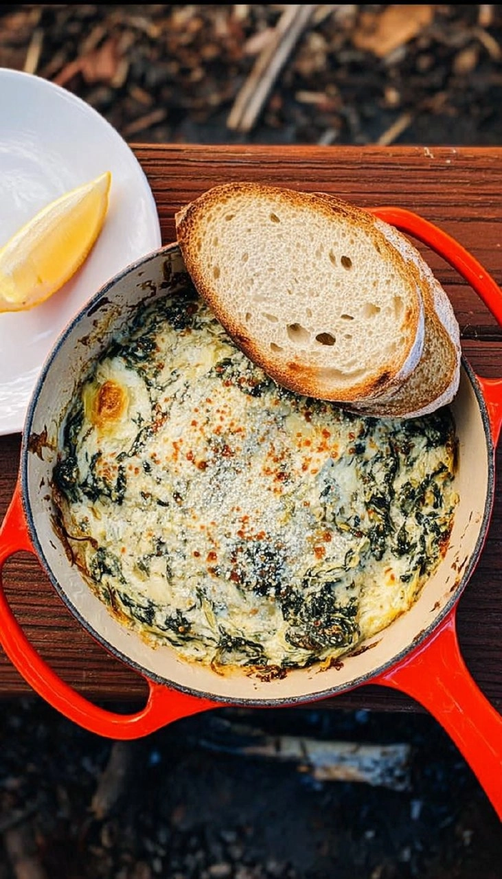 Campfire Spinach Artichoke Dip