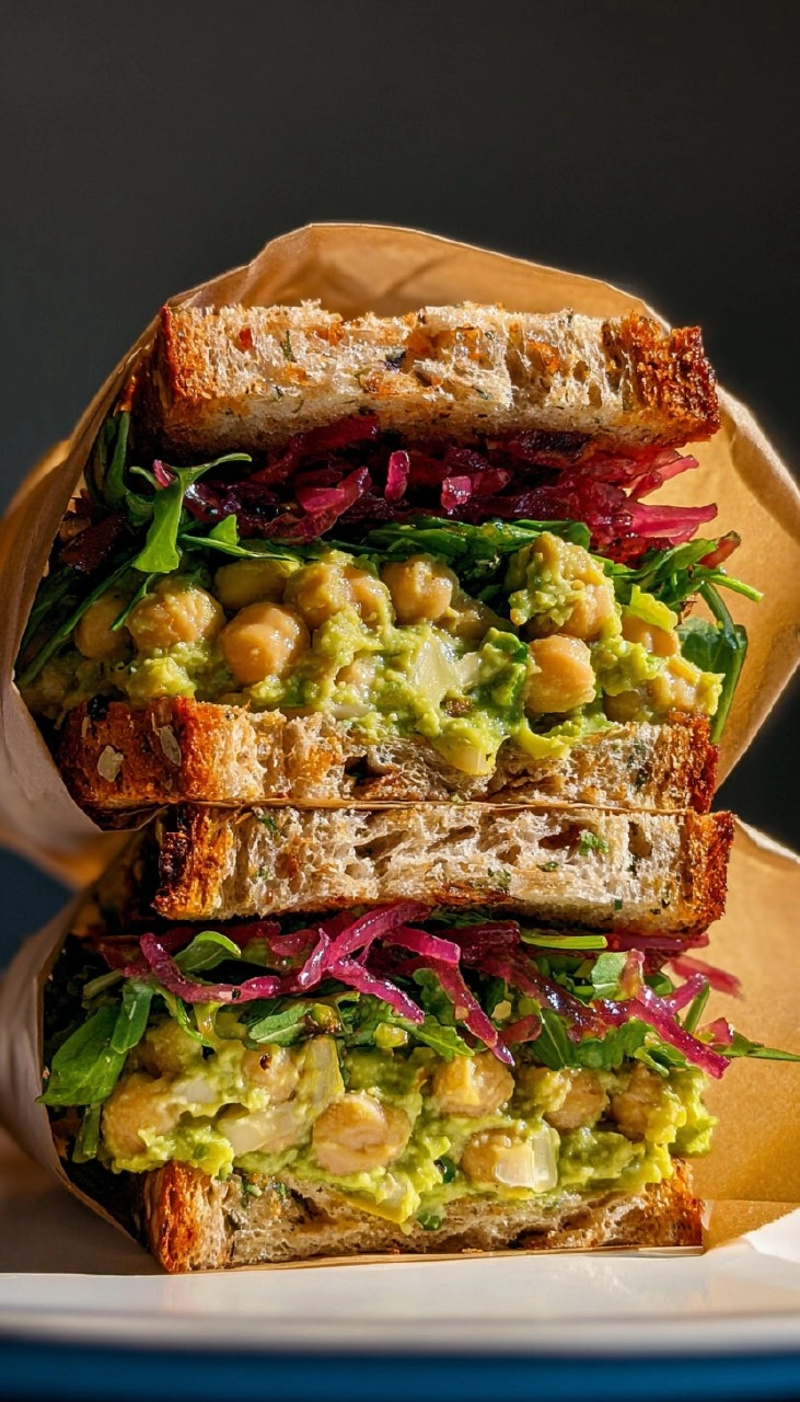 Caramelized Lemon Chickpea Salad Sandwich