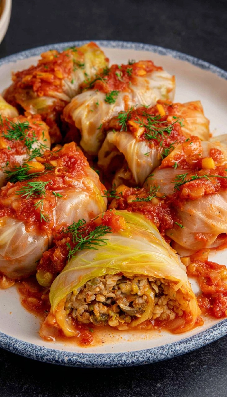 Easy Vegan Stuffed Cabbage Rolls