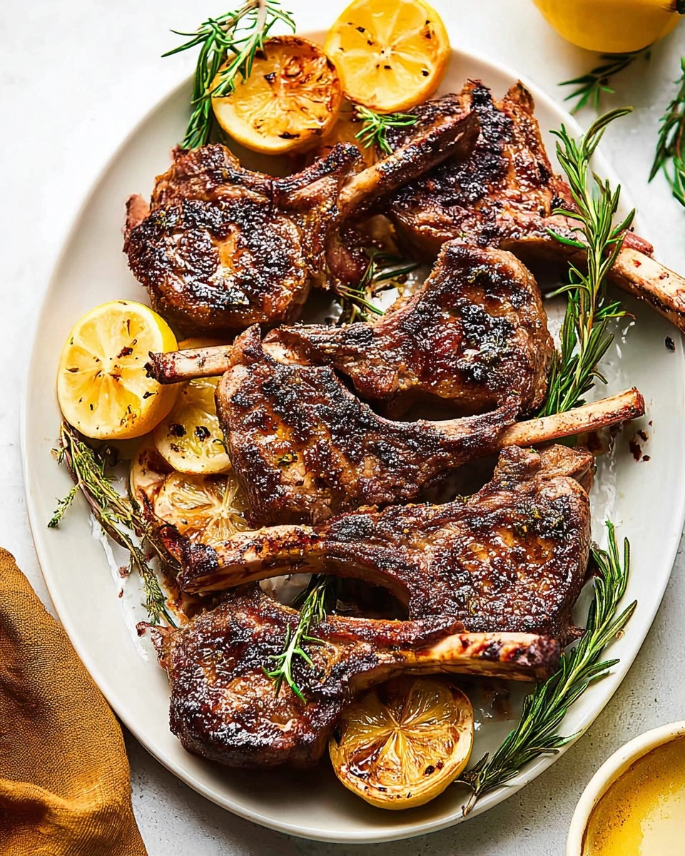 Garlic Rosemary Lamb Chops with Lemon Butter