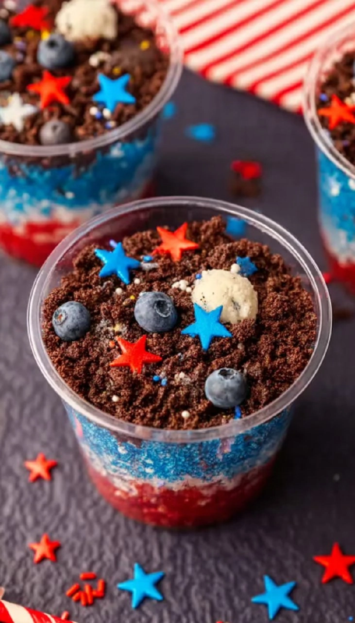 Red White and Blue Dirt Cups