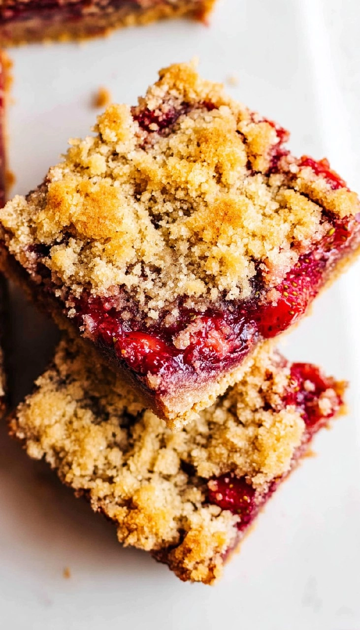Strawberry Crumble Bars (Almond Flour, Easy & Buttery)