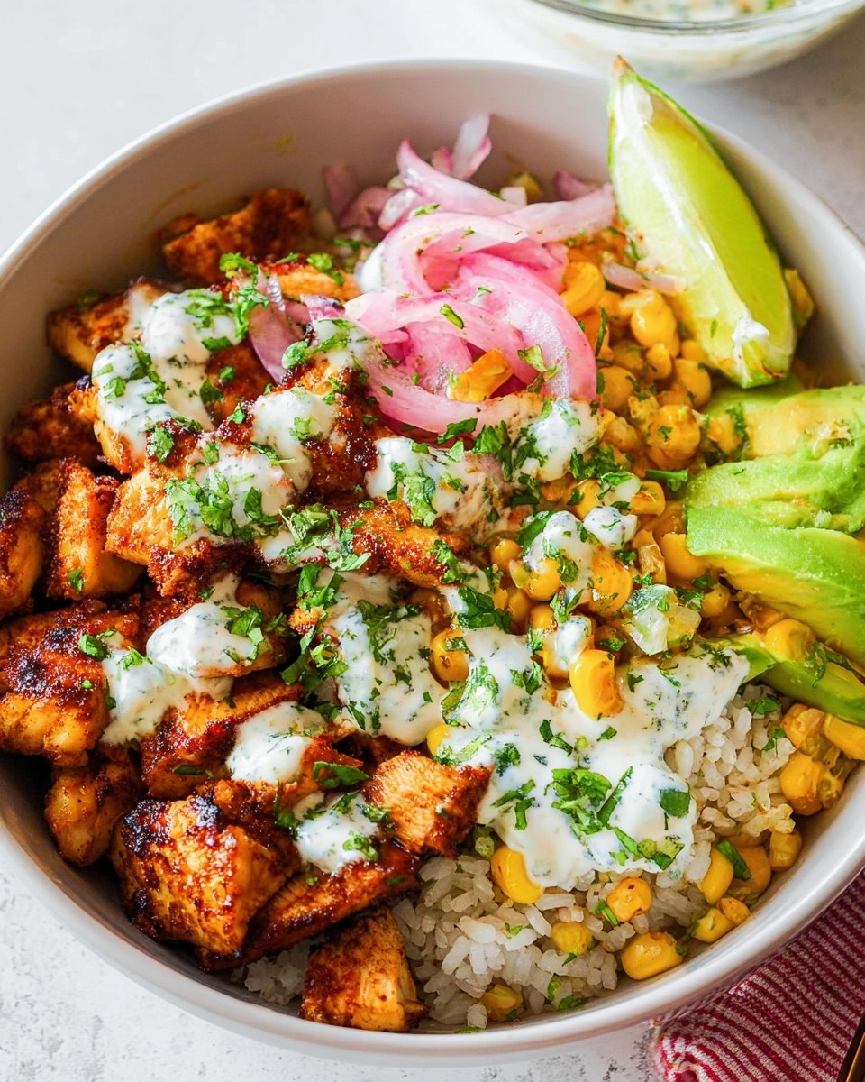Street Corn Chicken Rice Bowls