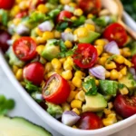 Corn Tomato Avocado Salad (with Cilantro Lime Vinaigrette) 76 Corn-Tomato-Avocado-Salad-with-Cilantro-Lime-Vinaigrette-Recipe