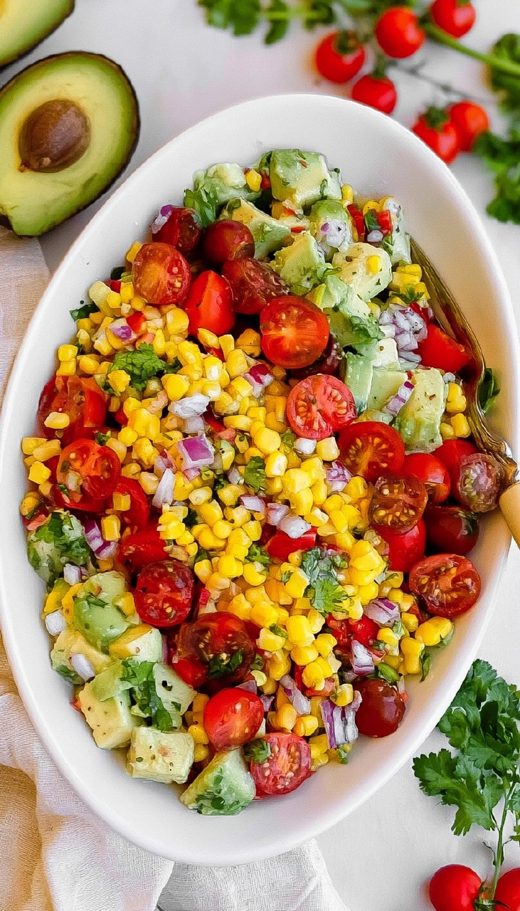 Corn Tomato Avocado Salad (with Cilantro Lime Vinaigrette) 75 Corn Tomato Avocado Salad (with Cilantro Lime Vinaigrette)