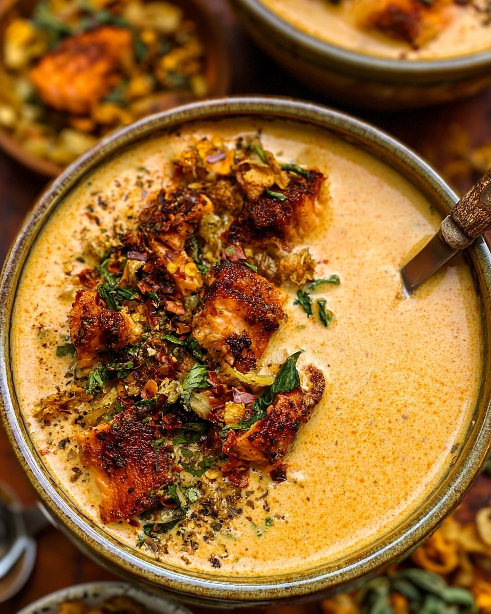 Creamy Blackened Salmon Chowder
