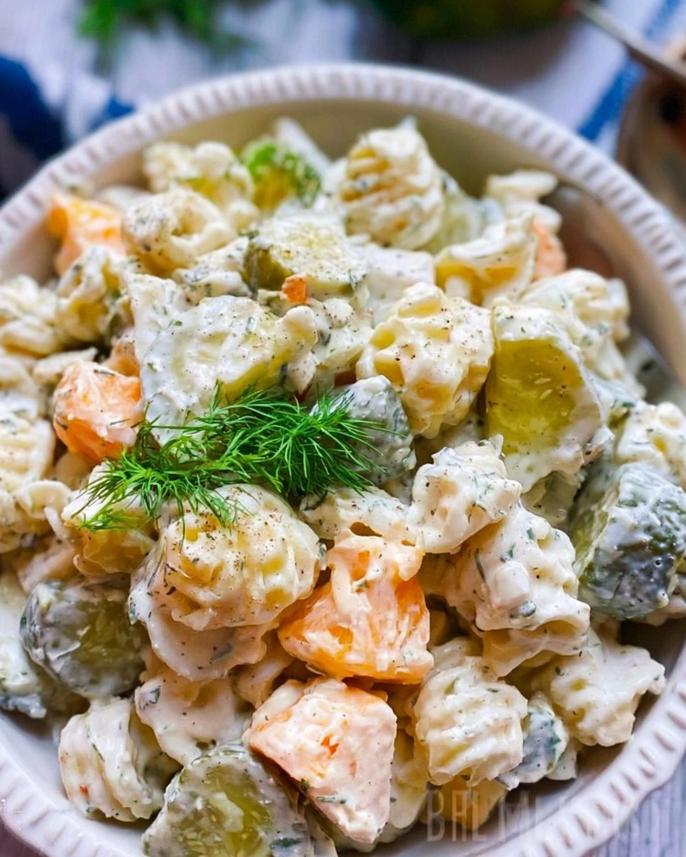 Creamy Dill Pickle Pasta Salad