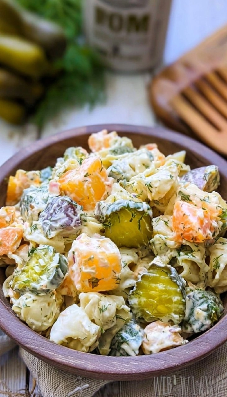 Creamy Dill Pickle Pasta Salad