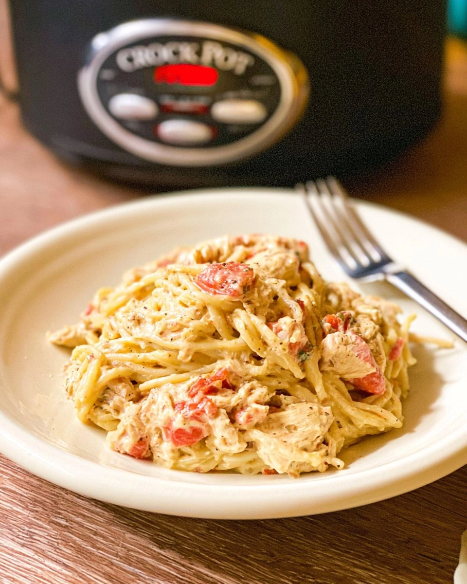 Crockpot Chicken Spaghetti