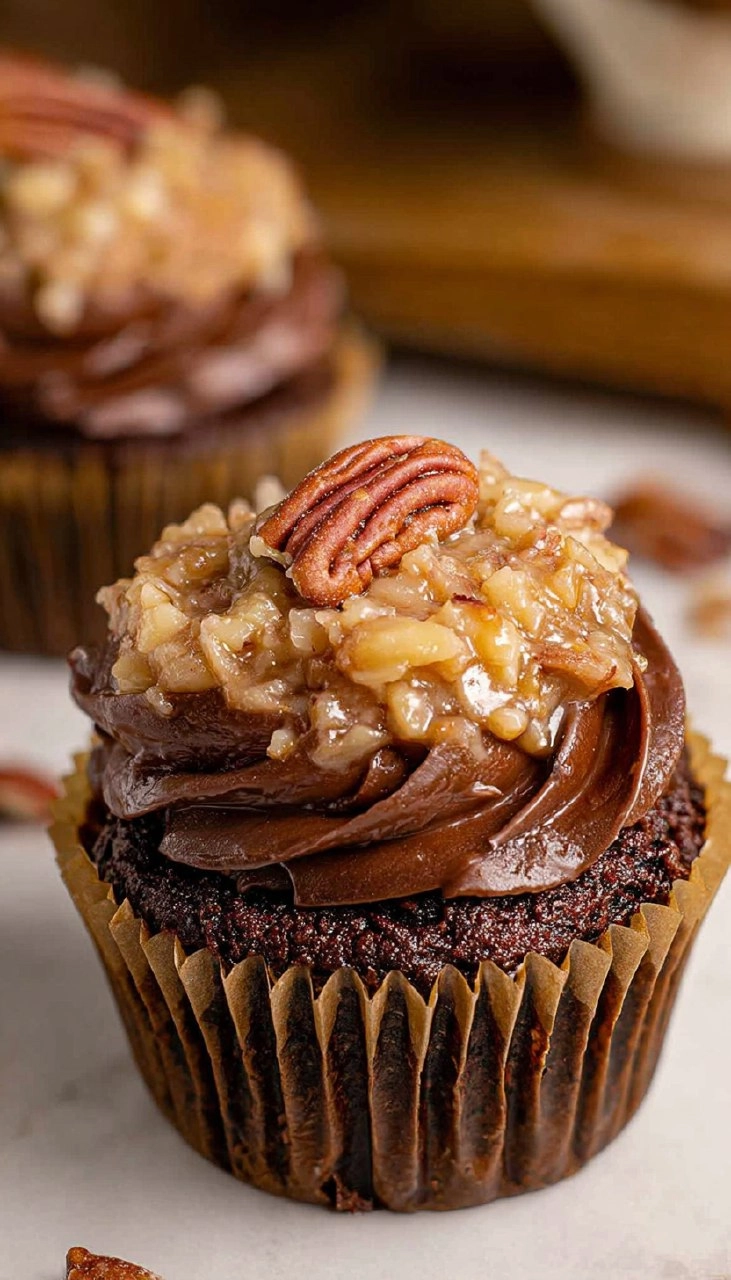 German Chocolate Cupcakes