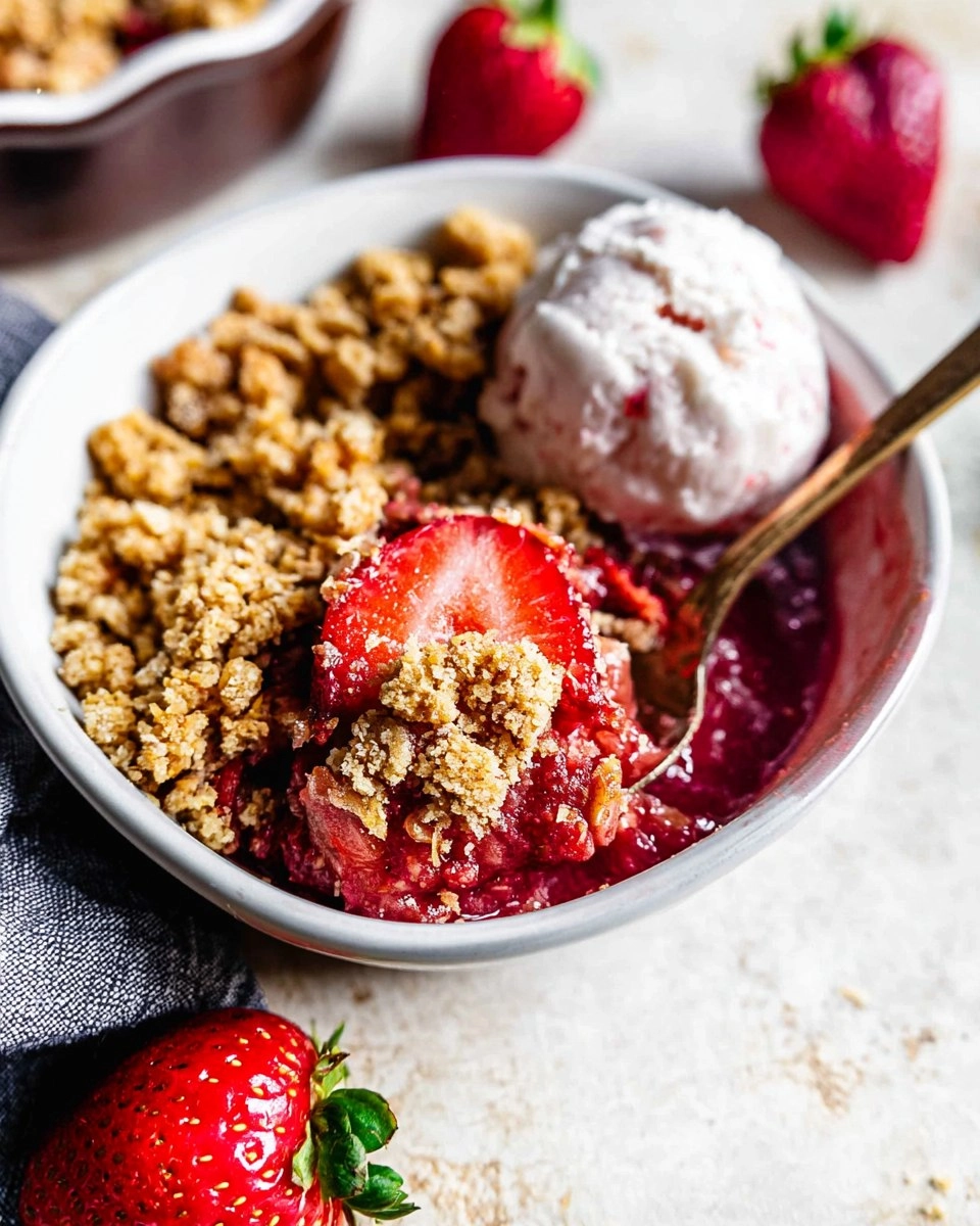 Healthy Strawberry Crisp (Gluten Free, Easy Almond Flour Crumble)