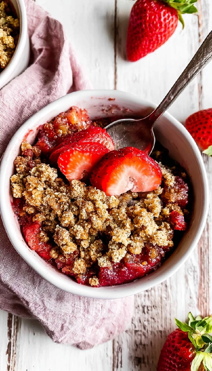 Healthy Strawberry Crisp (Gluten Free, Easy Almond Flour Crumble)