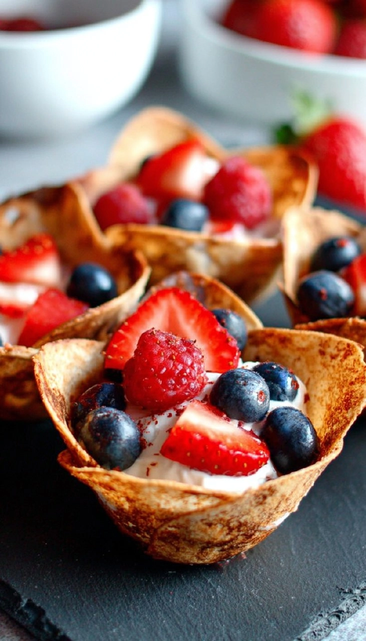 Red, White, and Blue Tortilla Cups