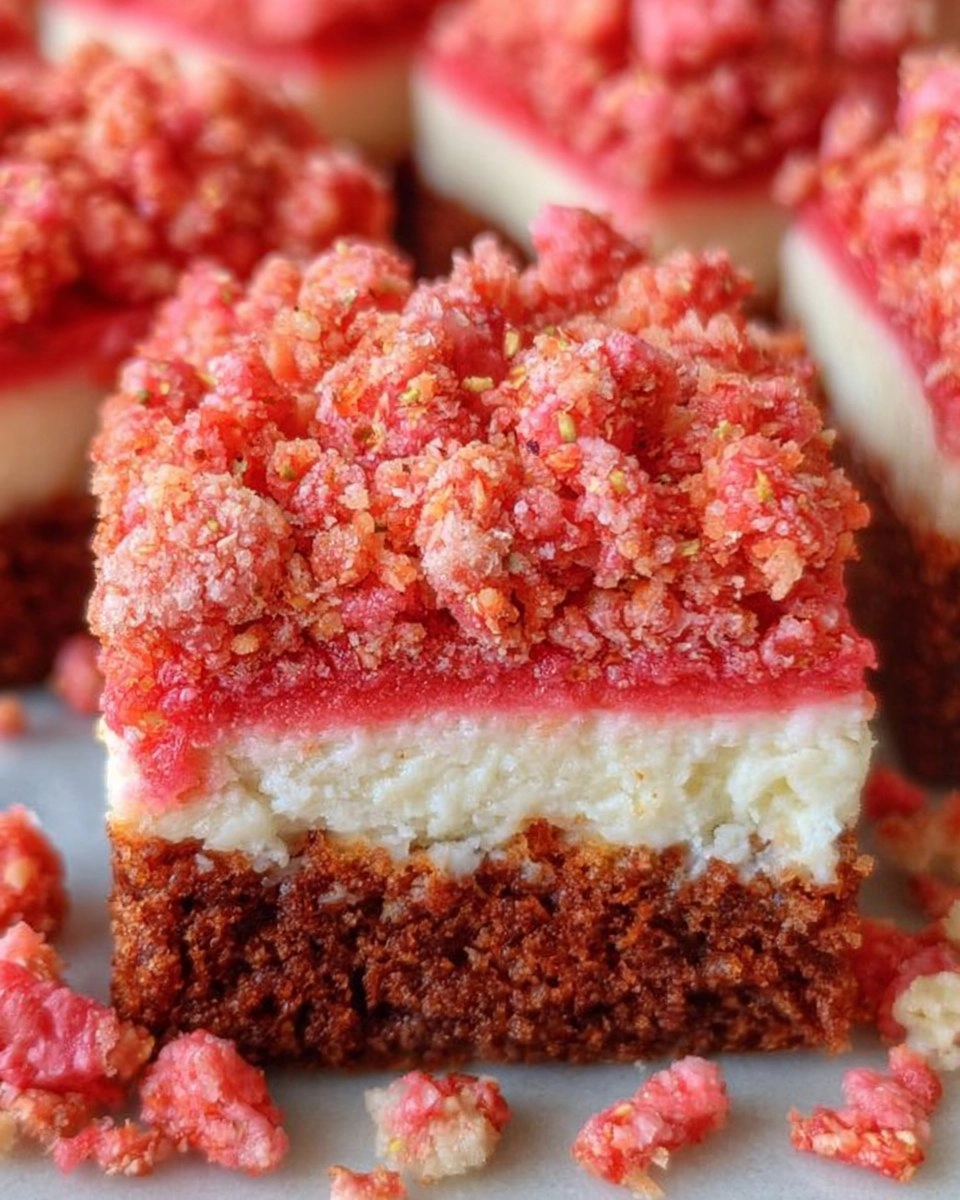 Strawberry Crunch Cheesecake Brownies
