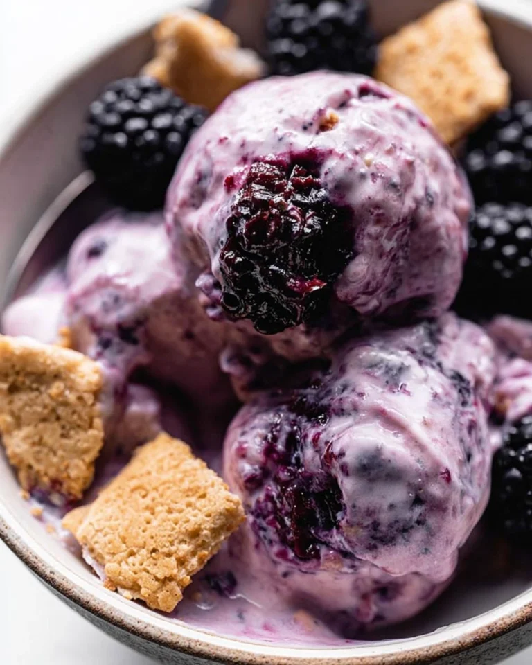 Blackberry-Cheesecake-Cottage-Cheese-Ice-Cream-Recipe