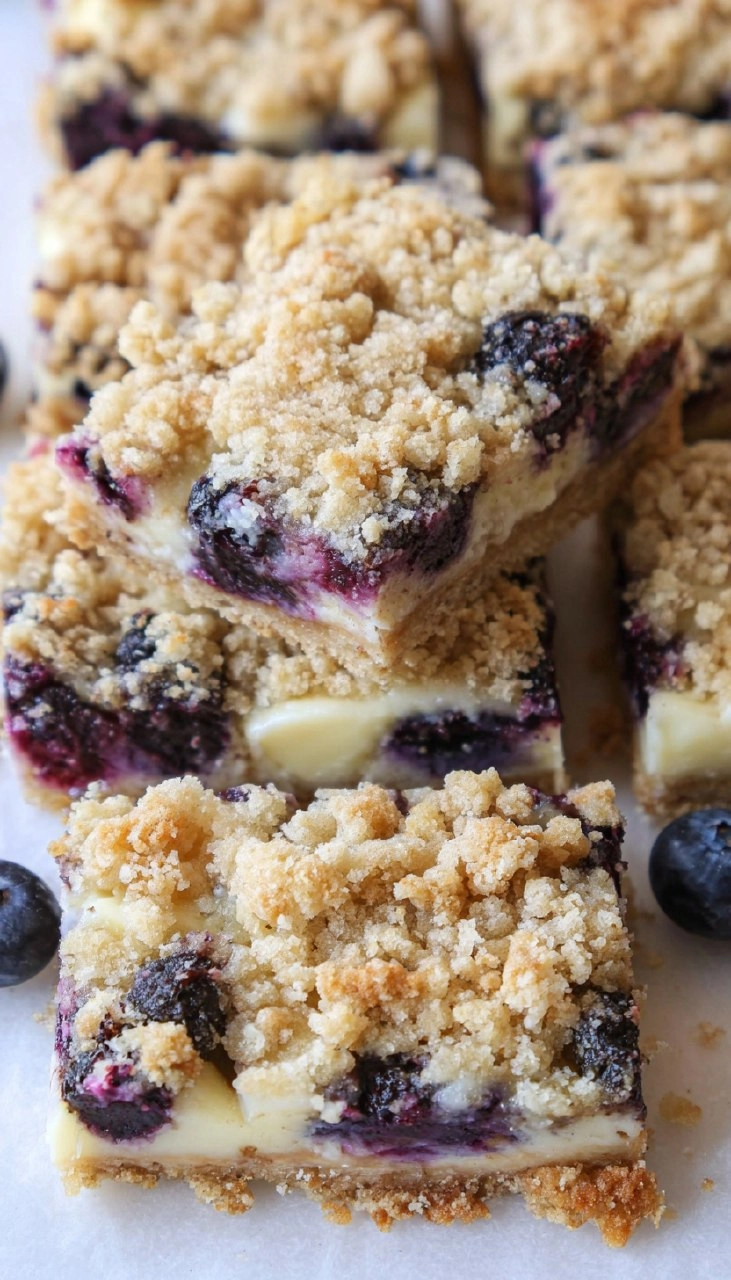 Blueberry Crumble Cheesecake Bars 115 Blueberry Crumble Cheesecake Bars