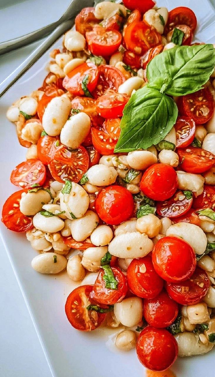Easy Caprese White Bean Salad