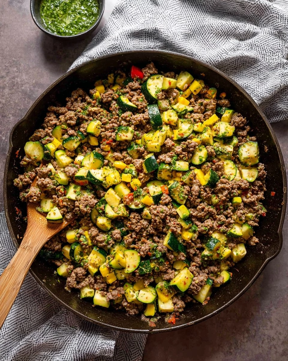 Ground Beef and Zucchini Skillet