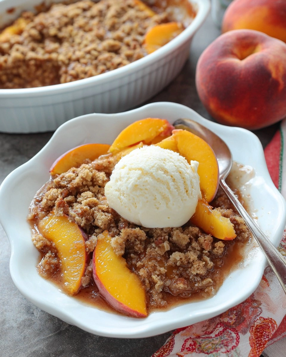 Simple Peach Crisp Recipe with Oat Topping