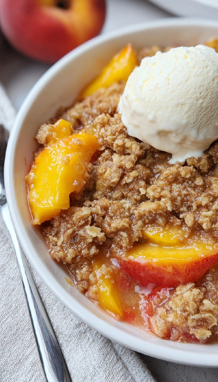 Simple Peach Crisp Recipe with Oat Topping