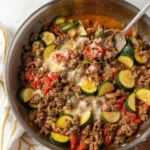 Cheesy-Ground-Beef-Zucchini-Skillet-Recipe