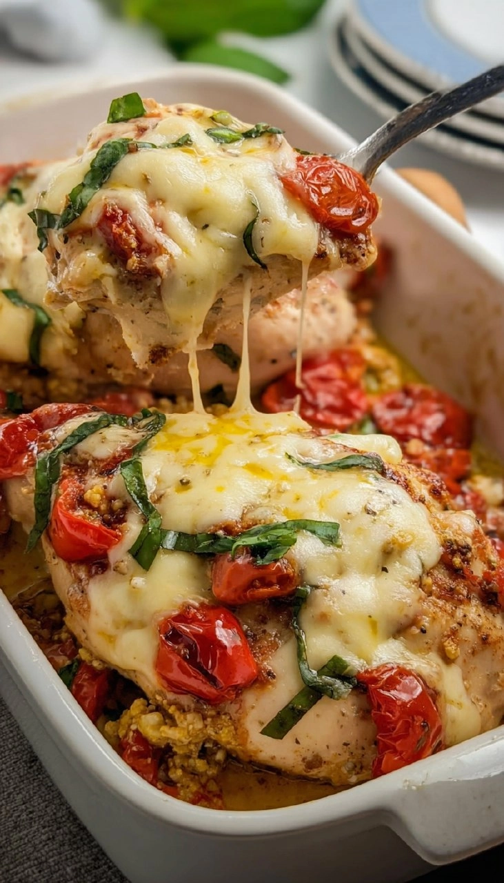 Creamy Baked Bruschetta Chicken