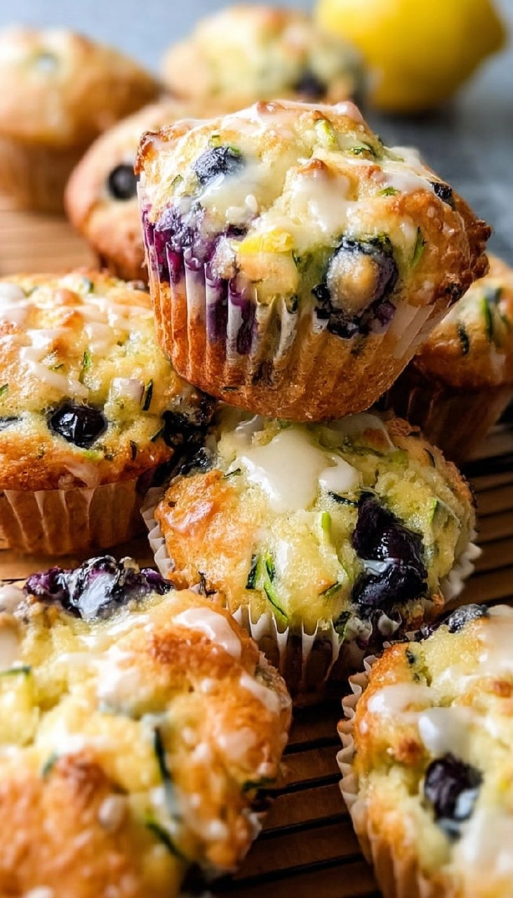 Lemon Blueberry Zucchini Muffins