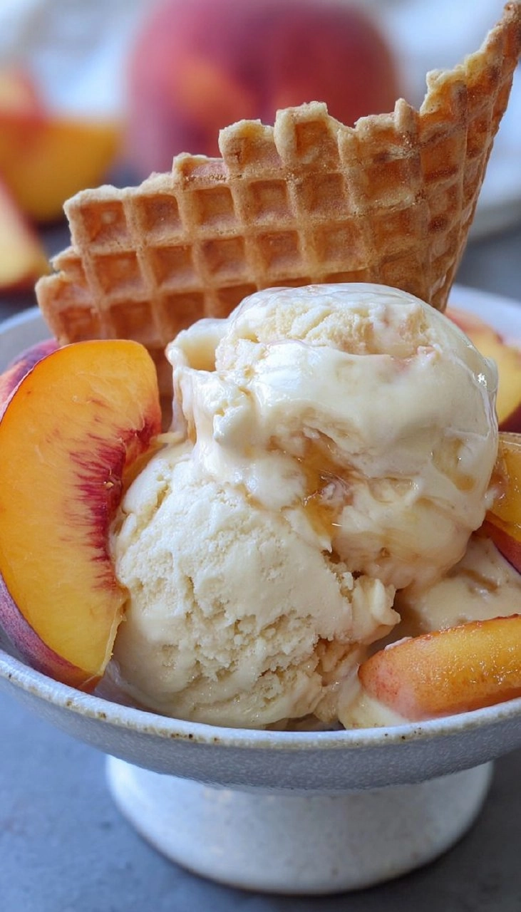 No Churn Peaches and Cream Ice Cream