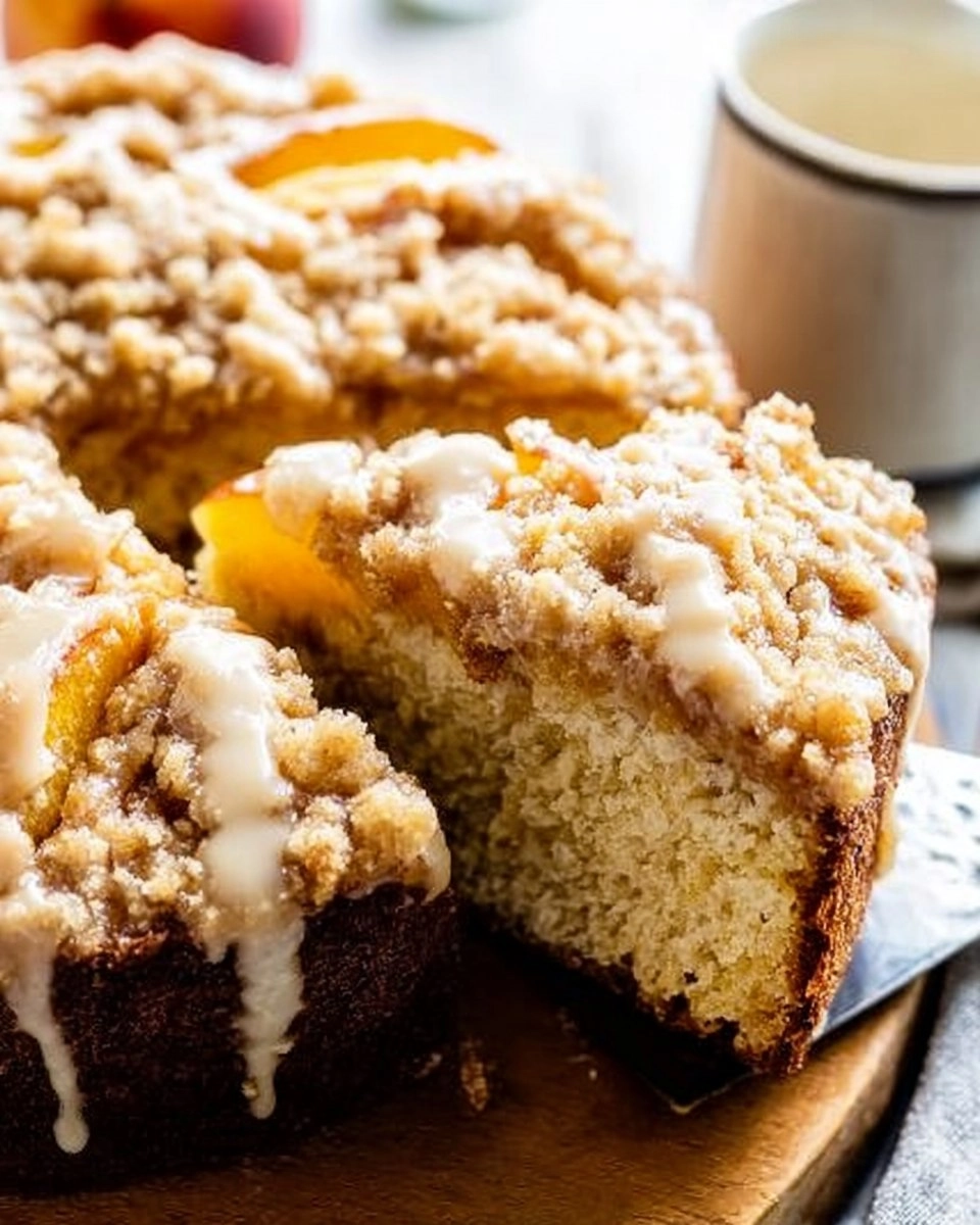 Peach Ricotta Cake with Brown Butter Streusel