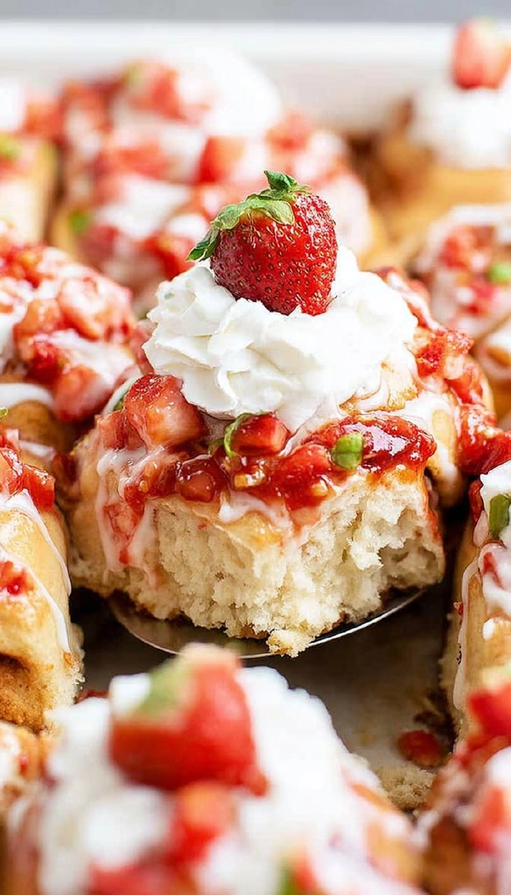 Strawberry Shortcake Cinnamon Rolls