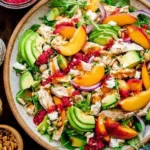 Chicken Salad with Peaches, Avocado & Fresh Raspberry Dressing 111 Chicken-Salad-with-Peaches-Avocado-Fresh-Raspberry-Dressing-Recipe