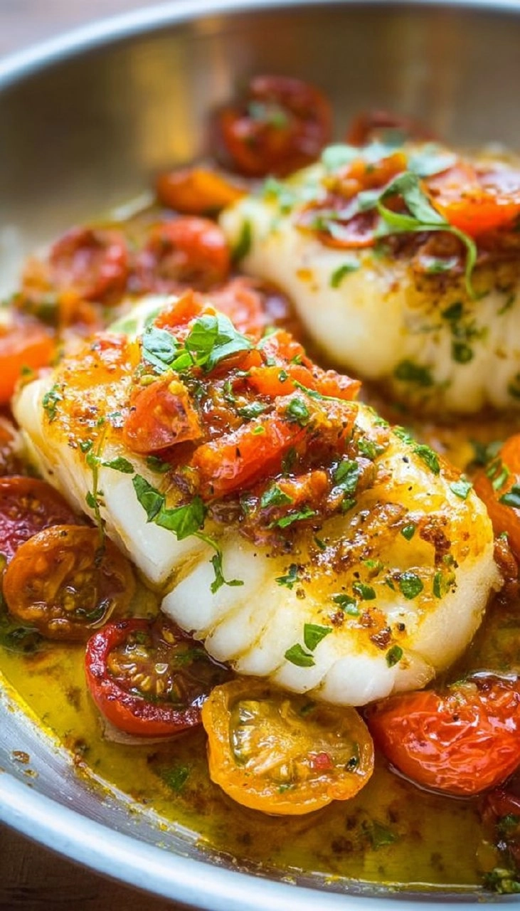 Pan-Seared Cod Recipe (with The Best Tomato Basil Sauce)