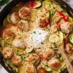 Summer Squash Orzo Skillet with Chicken Meatballs 126 Summer-Squash-Orzo-Skillet-with-Chicken-Meatballs-Recipe
