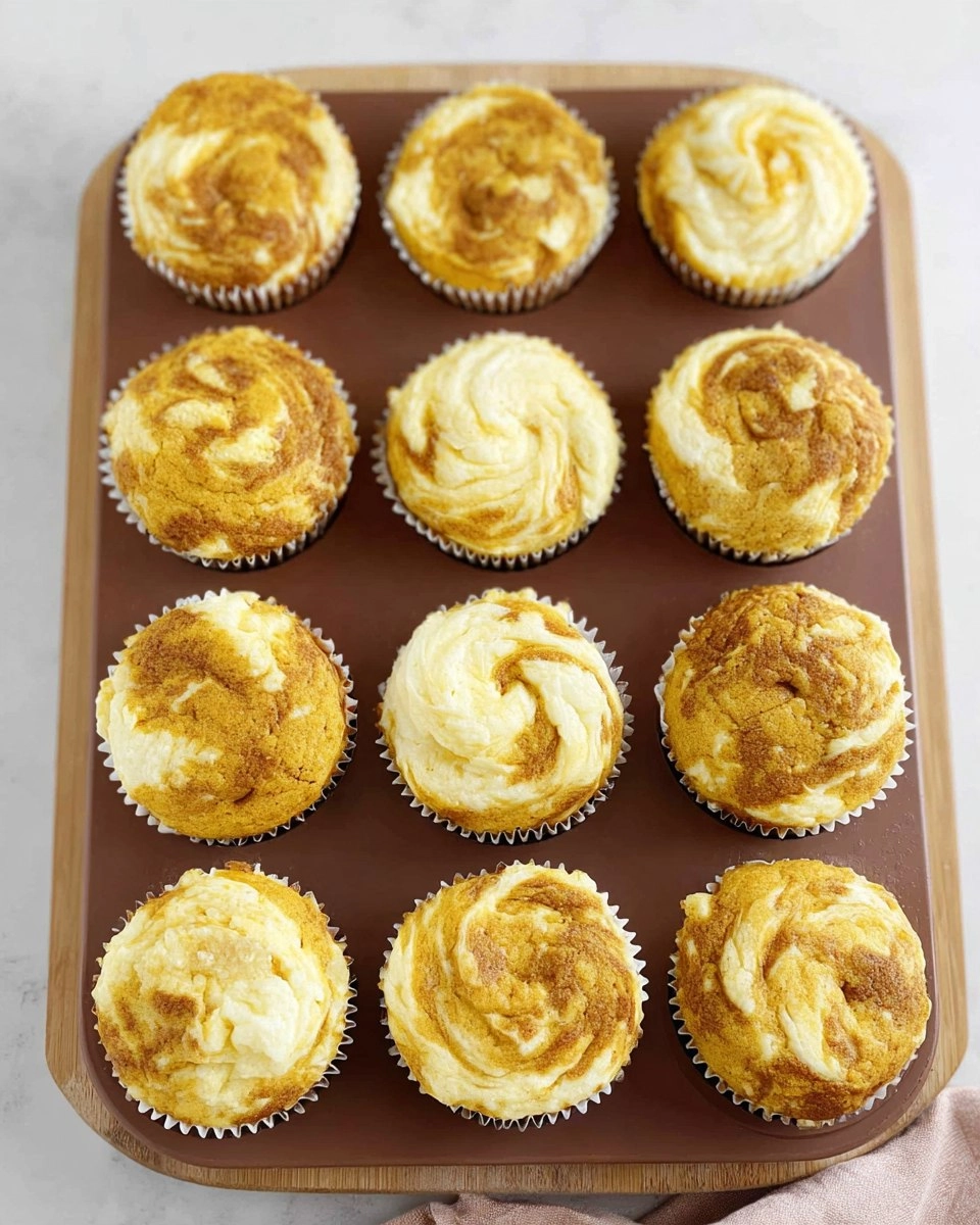 Pumpkin Muffins with Cheesecake Swirl