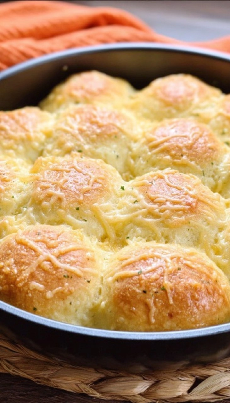Cheesy Garlic Dinner Rolls