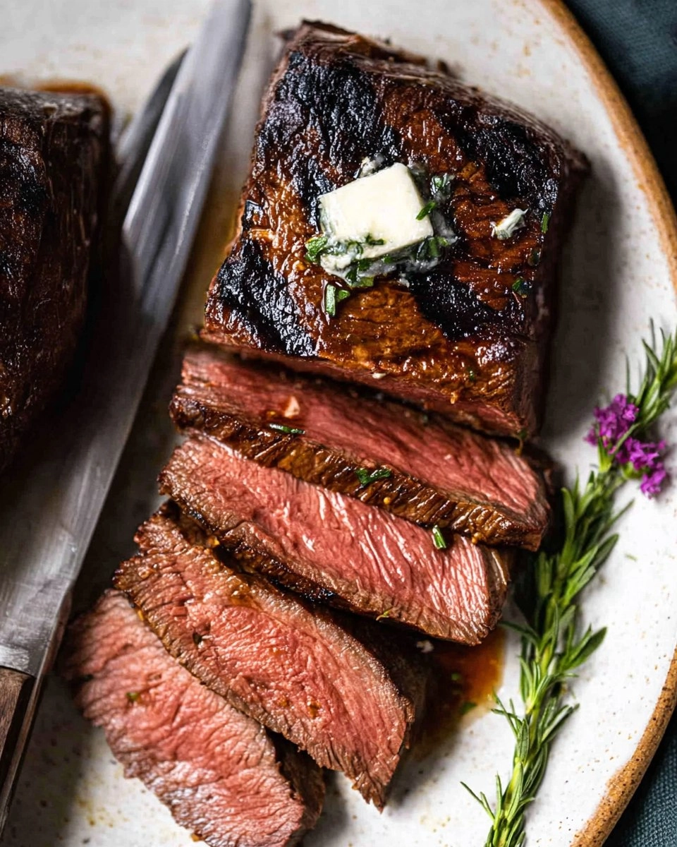 Marinated Venison Steak with Garlic Herb Butter