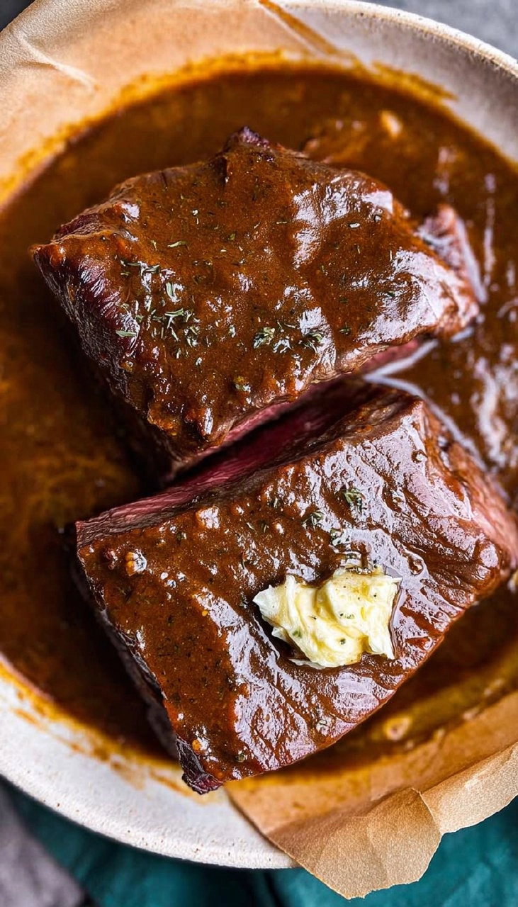 Marinated Venison Steak with Garlic Herb Butter