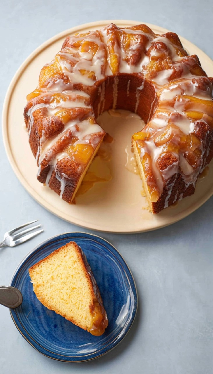 Unbelievably Delicious Peach Cobbler Pound Cake